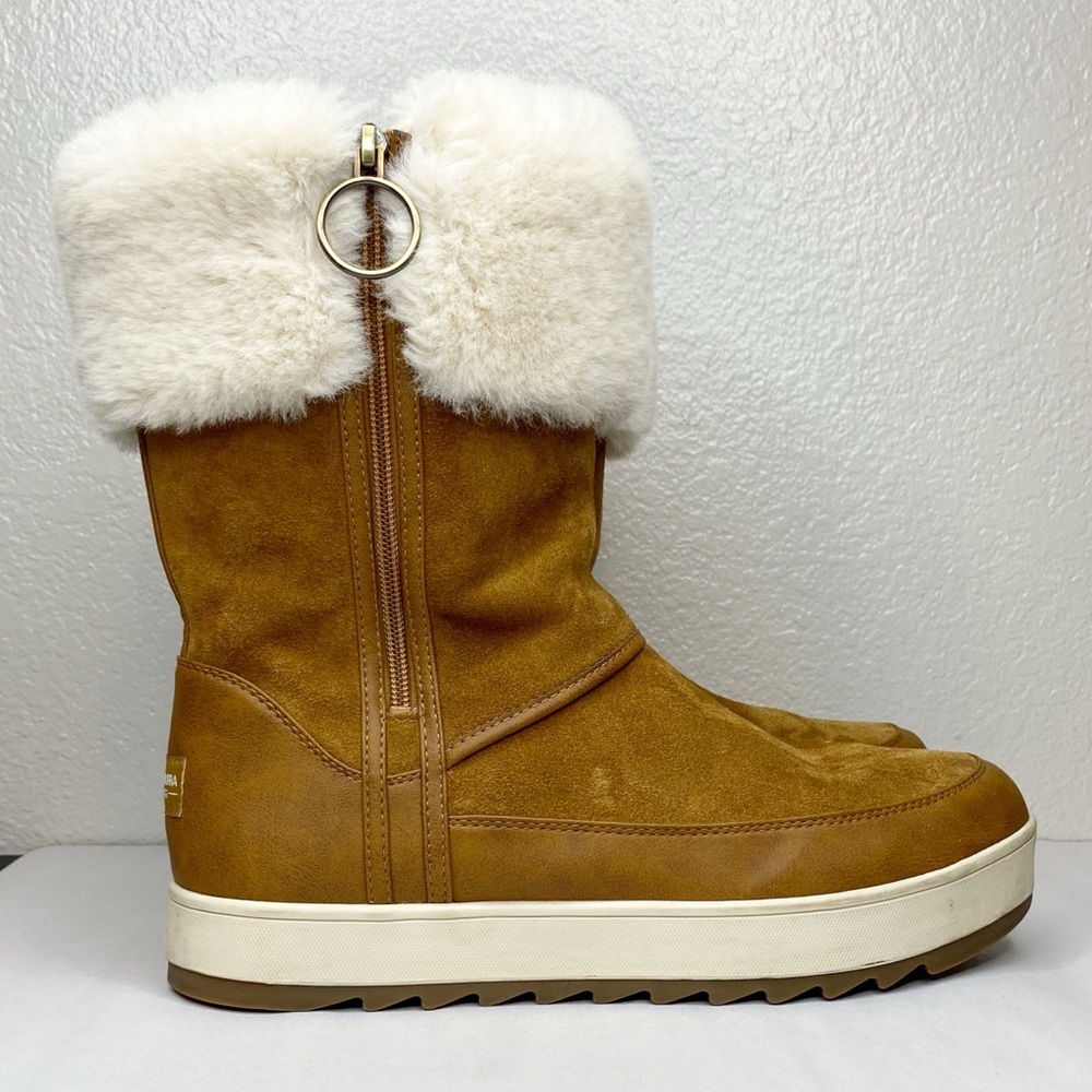 Koolaburra by UGG Tynlee Leather Suede Faux Fur Lugged Winter Boots Size 11